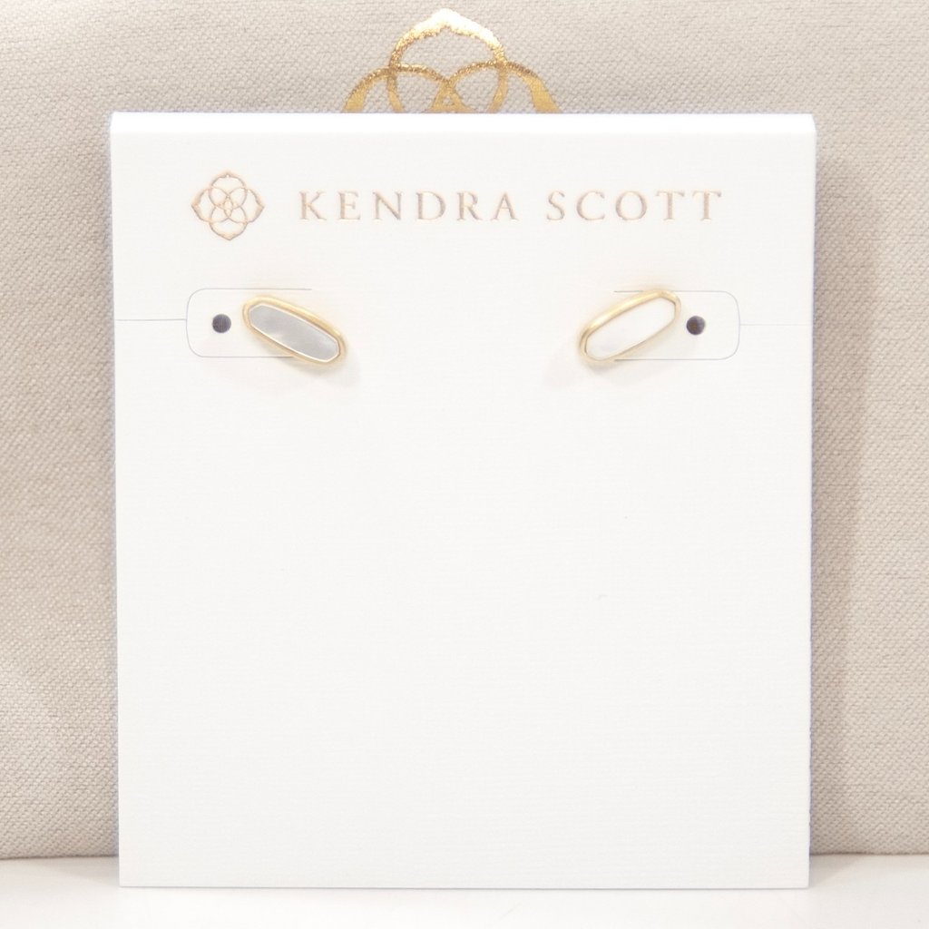 Kendra Scott Mae Gold Plated Mother Of Pearl Mini Stud Earrings Nwt 48$